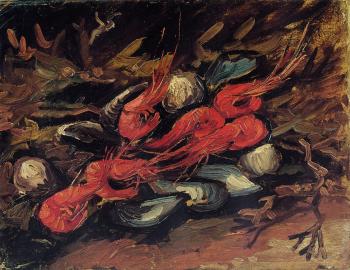 Vincent Van Gogh : Still Life with Mussels and Shrimps